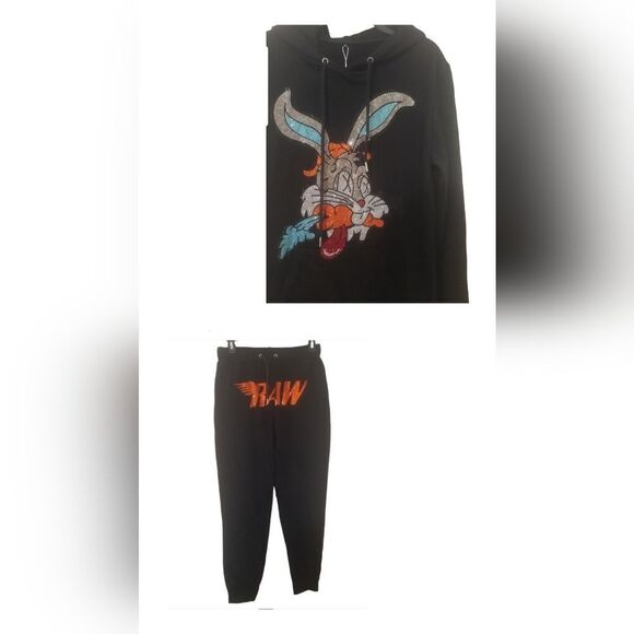 🆕️Bling Bling ... Black Hoodie and Jogger Set.   C1 - Picture 3 of 13